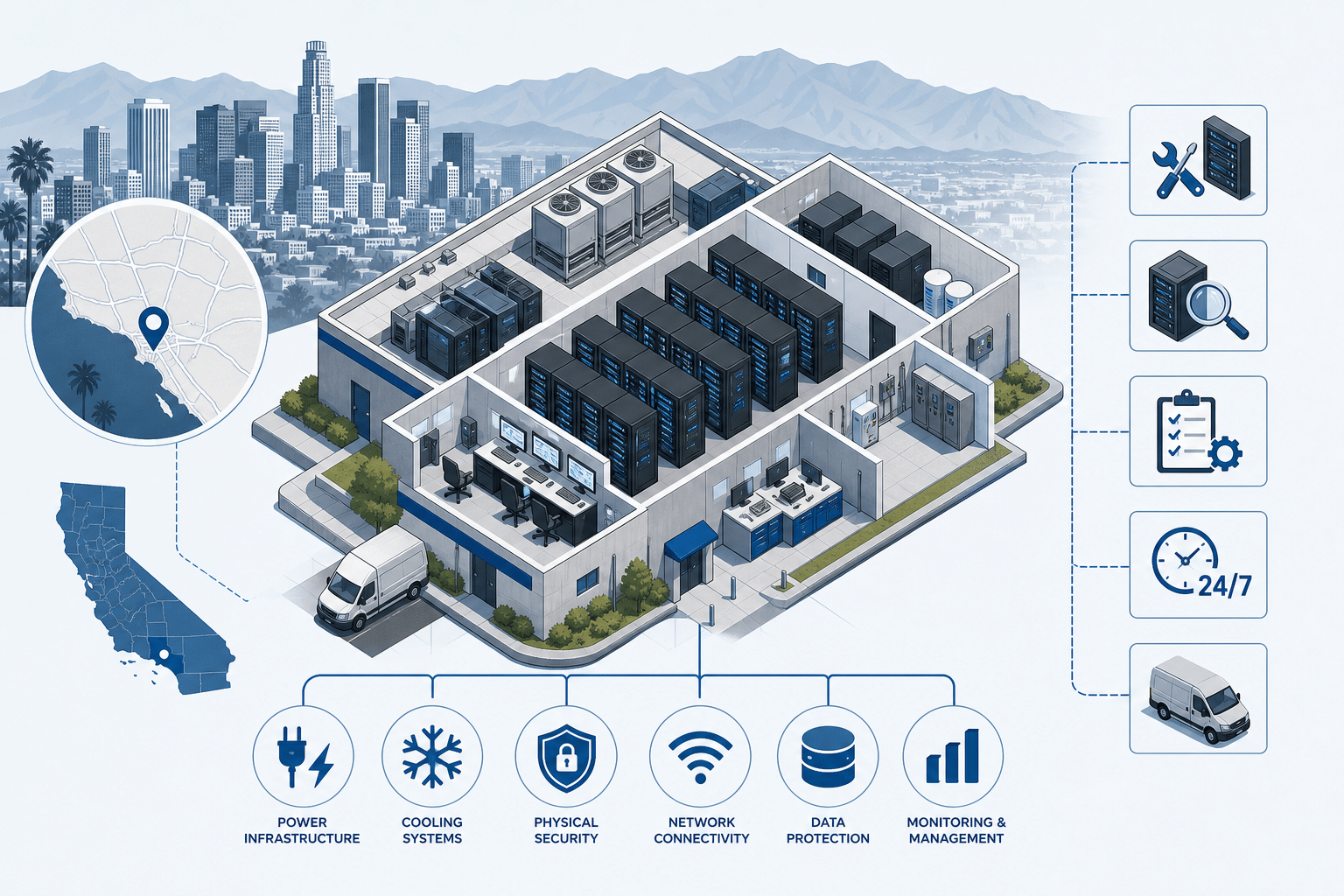 data center support services in la data illustration