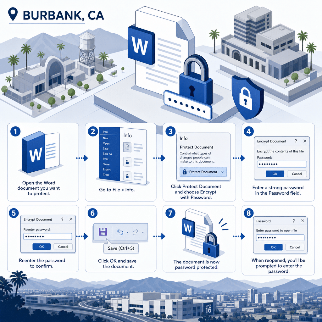 how to.password protect a word document data illustration